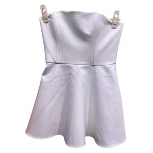 Zara White Strapless Mini Dress Skater Corset Style preppy old money graduation